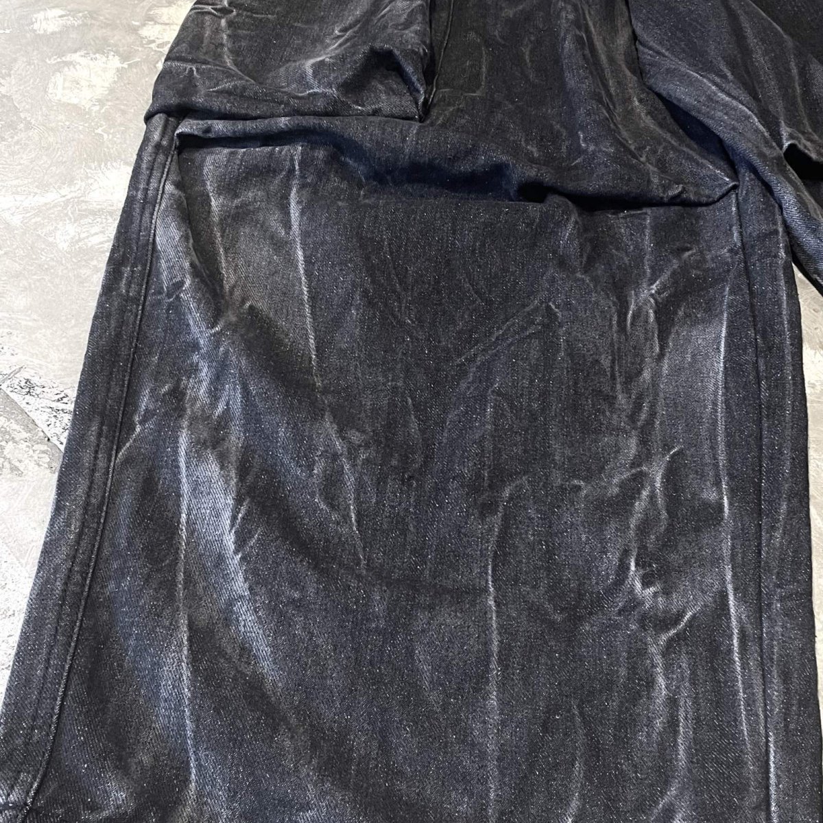 画像7: 【WONDERGROUND】BIG CARGO POCKET WIDE DENIM PANTS / BLACK / OS (7)