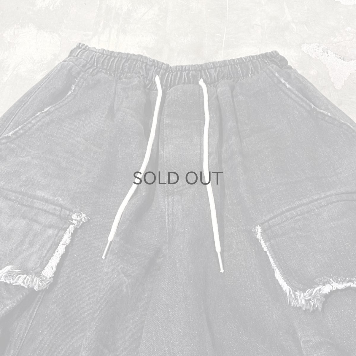 画像10: 【WONDERGROUND】BIG CARGO POCKET WIDE DENIM PANTS / BLACK / OS (10)