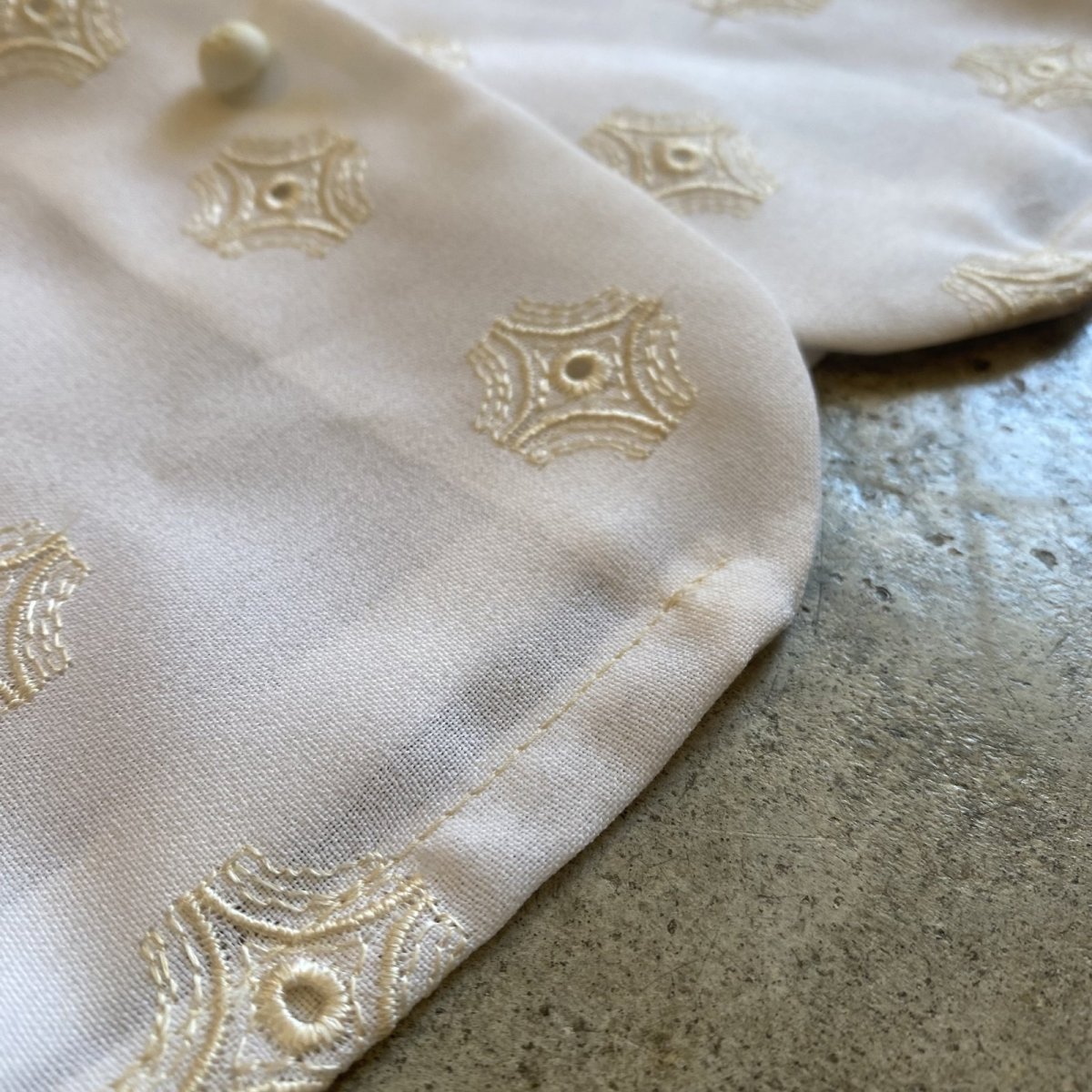 画像11: DESIGN EMBROIDERY PATTERN SHEER S/S SHIRT / Ladies M (11)