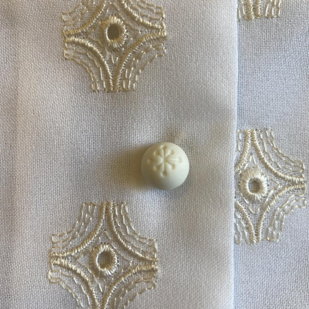 画像9: DESIGN EMBROIDERY PATTERN SHEER S/S SHIRT / Ladies M (9)