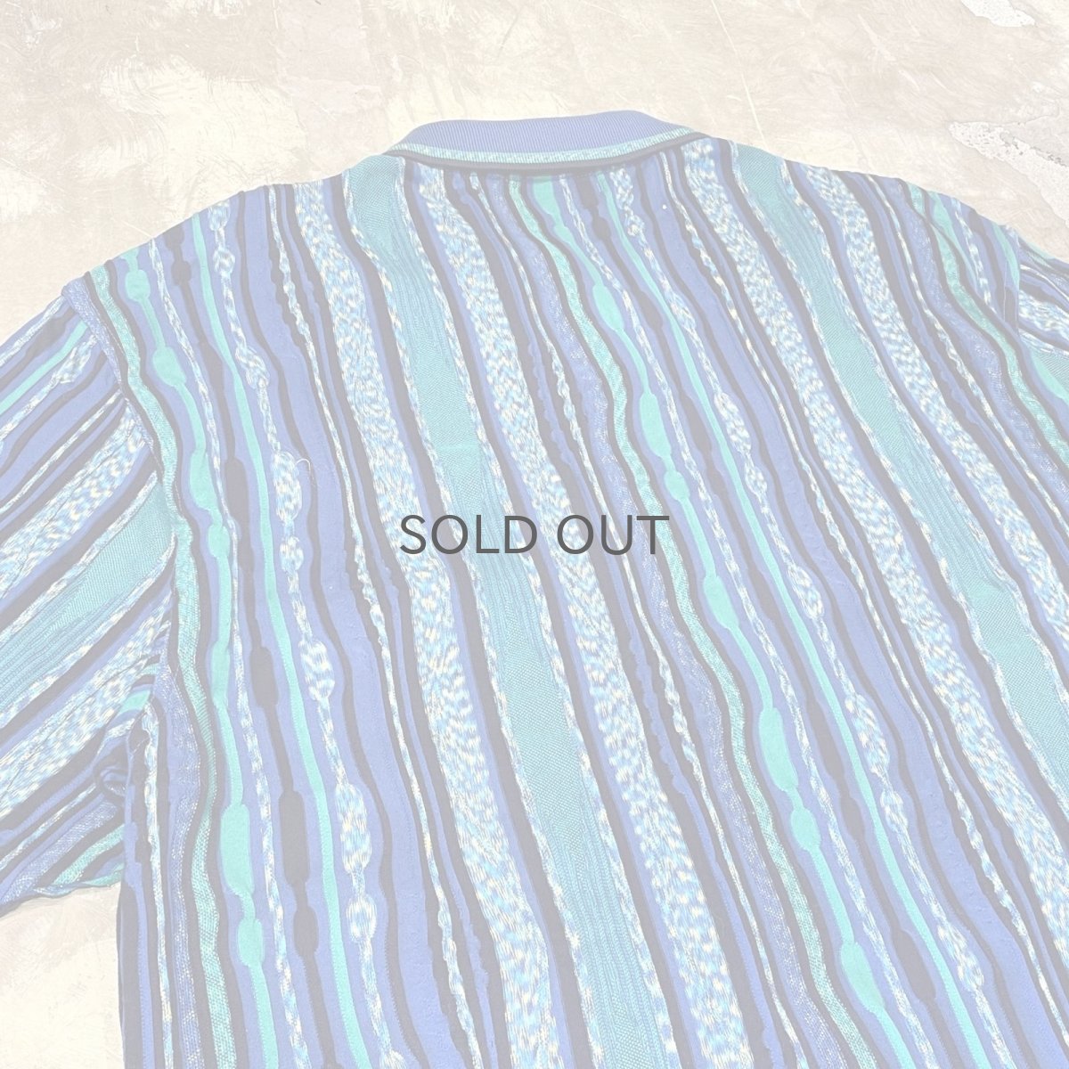 画像9: ALL OVER 3D STRIPE PATTERN S/S POLO SHIRT / Mens L (9)