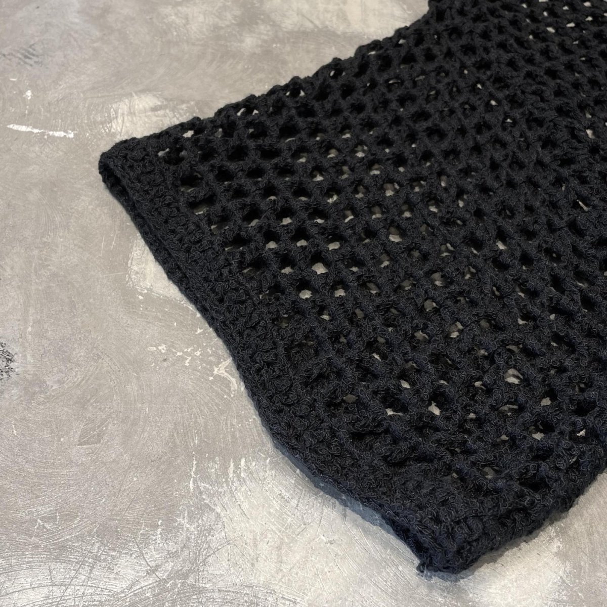 画像7: BLACK COLOR MESH SHORT LENGTH S/S SHIRT / Mens L (7)