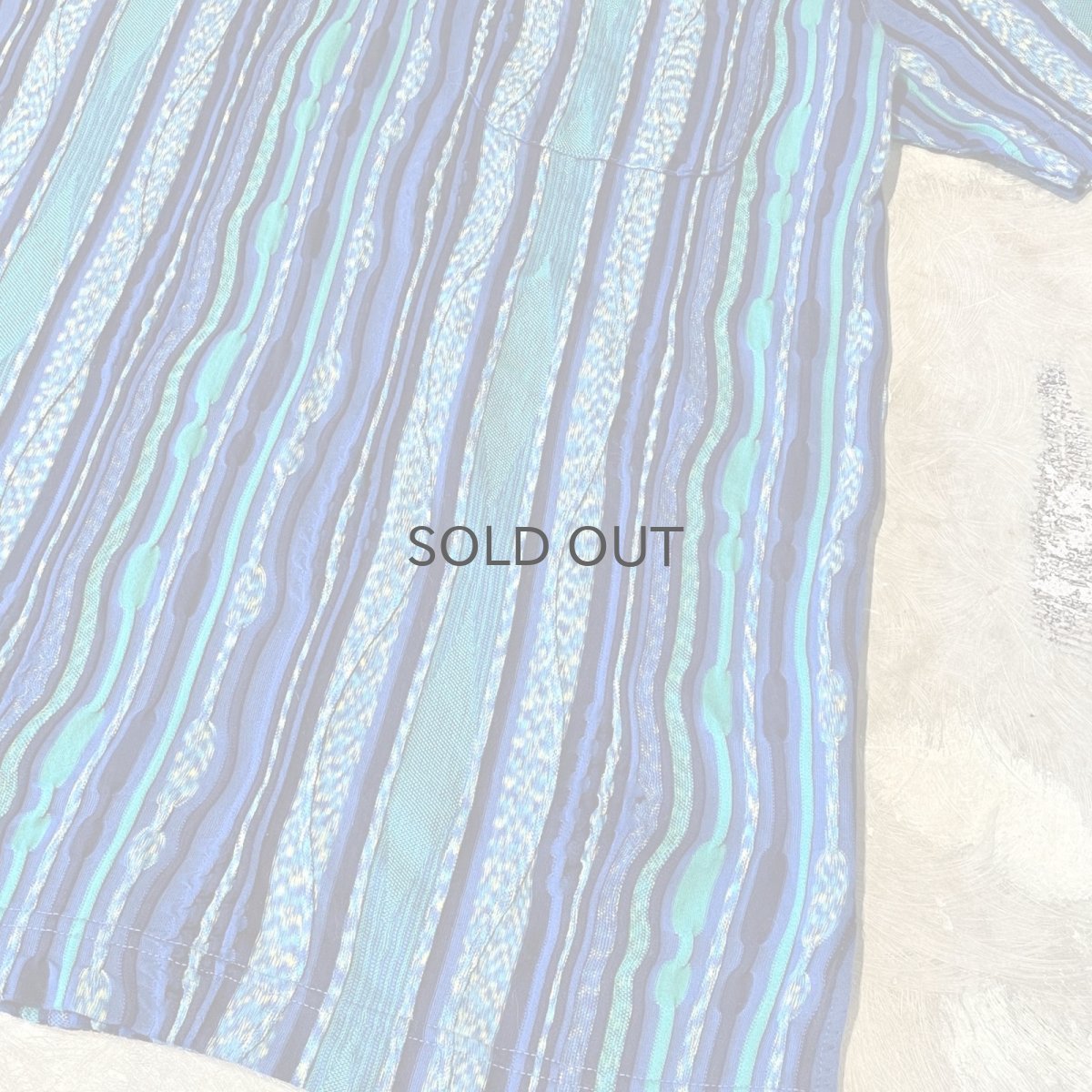 画像6: ALL OVER 3D STRIPE PATTERN S/S POLO SHIRT / Mens L (6)