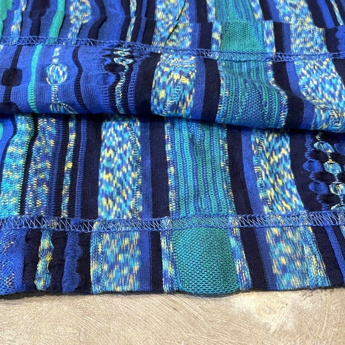 画像8: ALL OVER 3D STRIPE PATTERN S/S POLO SHIRT / Mens L (8)