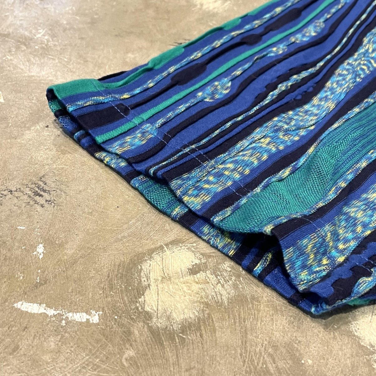 画像7: ALL OVER 3D STRIPE PATTERN S/S POLO SHIRT / Mens L (7)