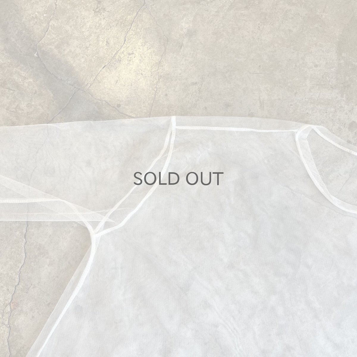 画像9: WHITE COLOR OVER DESIGN TULLE SHEER L/S TOPS / Ladies L (9)