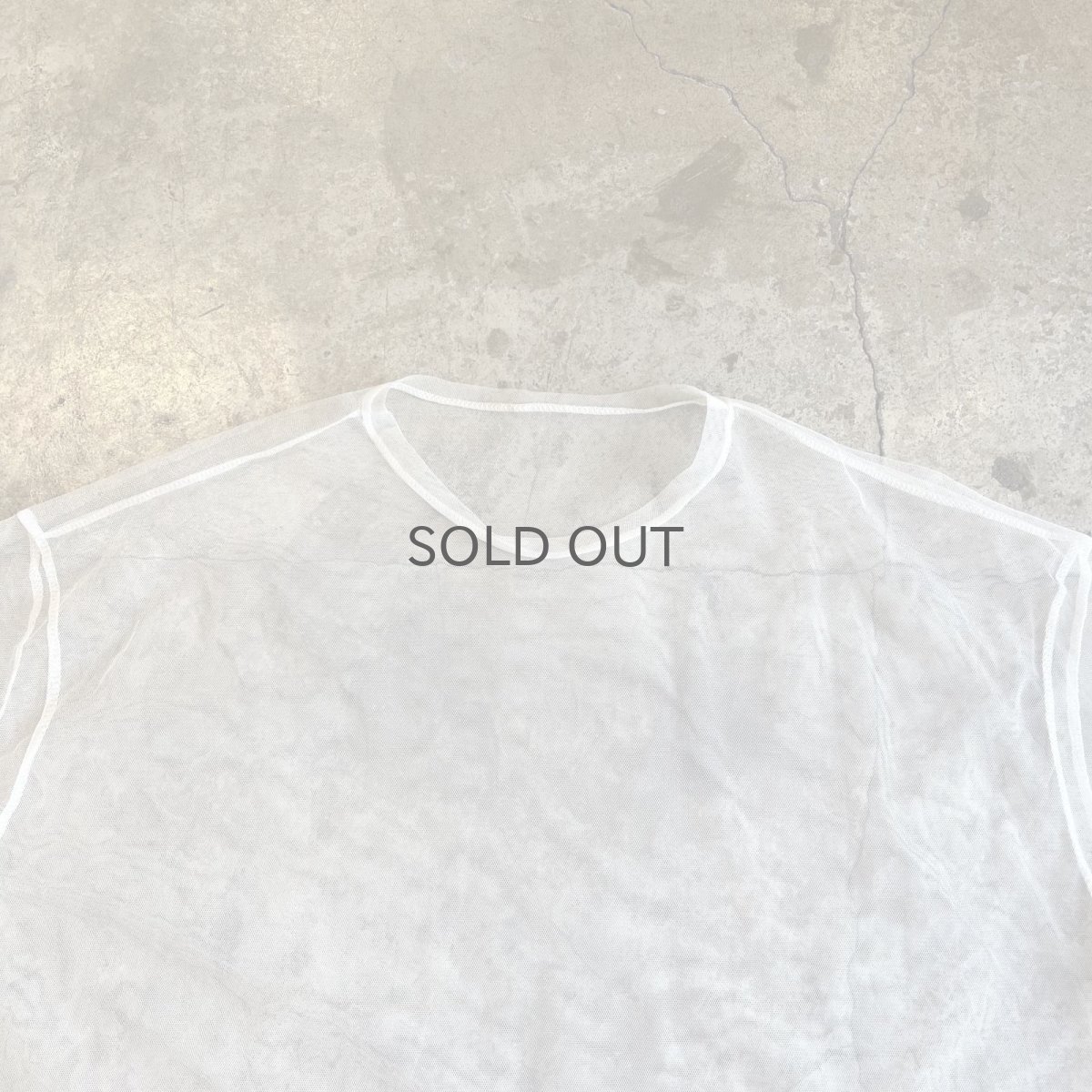 画像8: WHITE COLOR OVER DESIGN TULLE SHEER L/S TOPS / Ladies L (8)