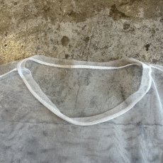 画像10: WHITE COLOR OVER DESIGN TULLE SHEER L/S TOPS / Ladies L (10)
