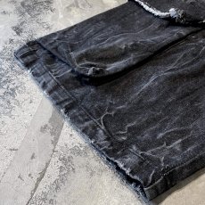 画像7: 【WONDERGROUND】BIG CARGO POCKET WIDE DENIM DARGO PANTS / BLACK / OS (7)