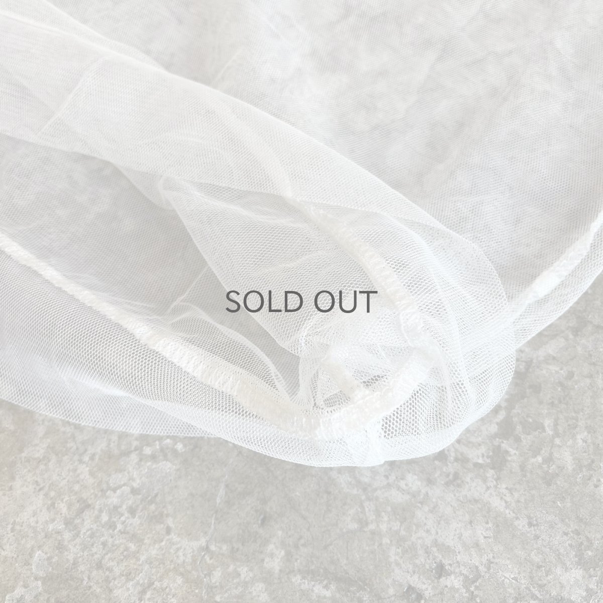 画像5: WHITE COLOR OVER DESIGN TULLE SHEER L/S TOPS / Ladies L (5)