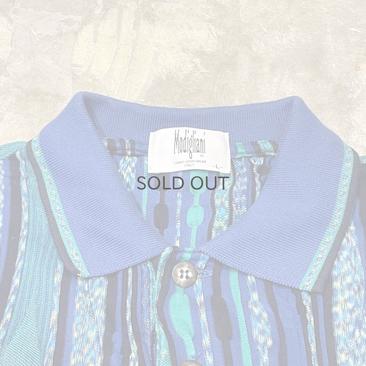 画像10: ALL OVER 3D STRIPE PATTERN S/S POLO SHIRT / Mens L (10)