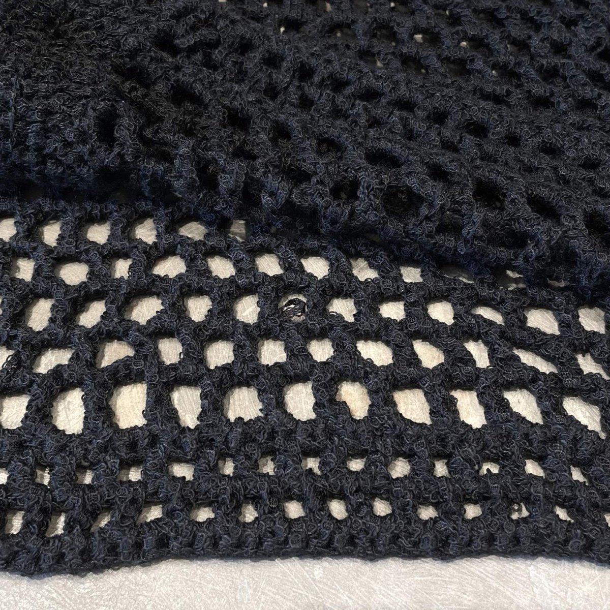 画像8: BLACK COLOR MESH SHORT LENGTH S/S SHIRT / Mens L (8)