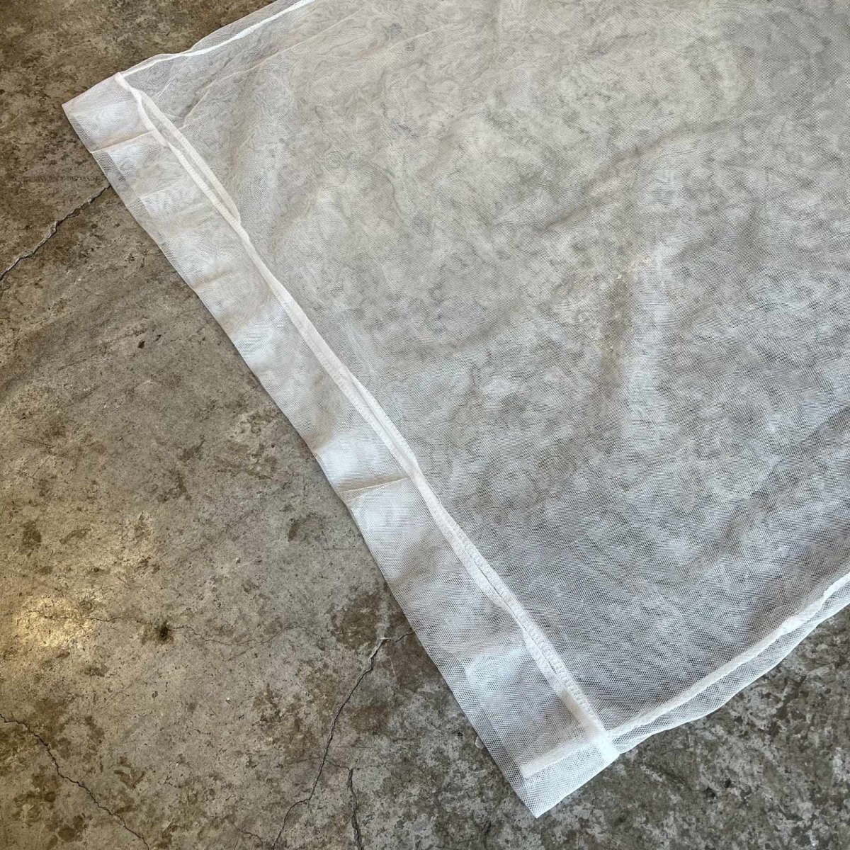 画像4: WHITE COLOR OVER DESIGN TULLE SHEER L/S TOPS / Ladies L (4)