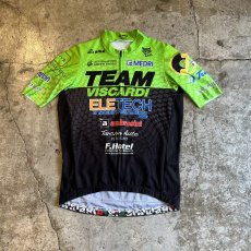 画像1: 【ALKA SPORTS】ALL OVER MIX LOGO PATTERN COLOR CYCLING ZIP UP S/S TOPS / Ladies M / MADE IN ITALY (1)