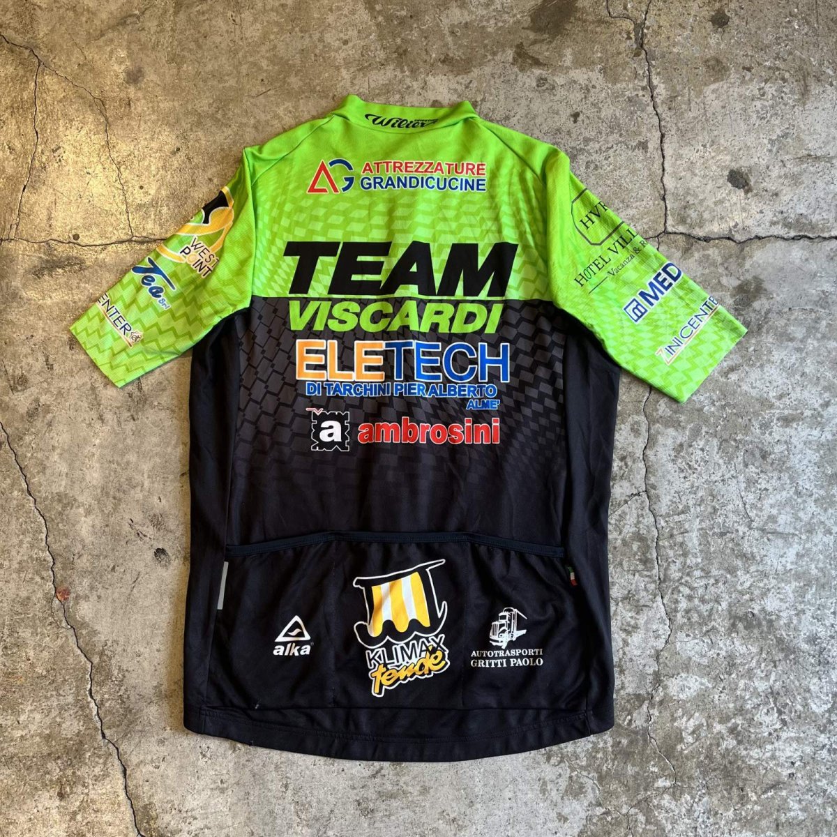 画像2: 【ALKA SPORTS】ALL OVER MIX LOGO PATTERN COLOR CYCLING ZIP UP S/S TOPS / Ladies M / MADE IN ITALY (2)