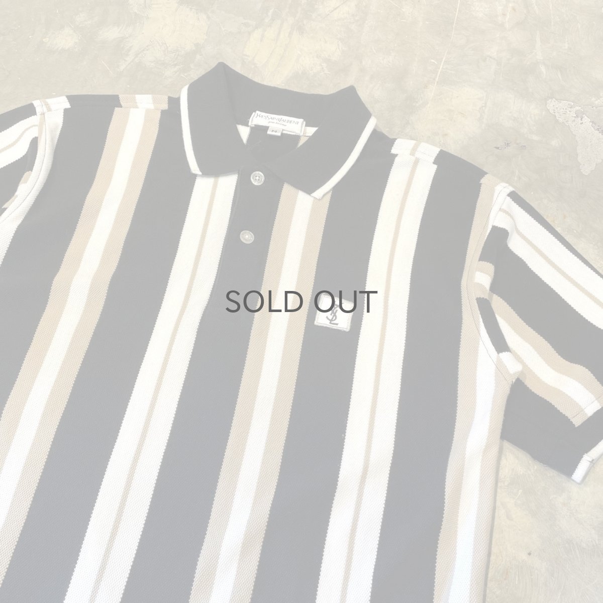 画像4: 【YVES SAINT LAURENT】LOGO PATCHED STRIPE PATTERN S/S POLO SHIRT / Mens M (4)