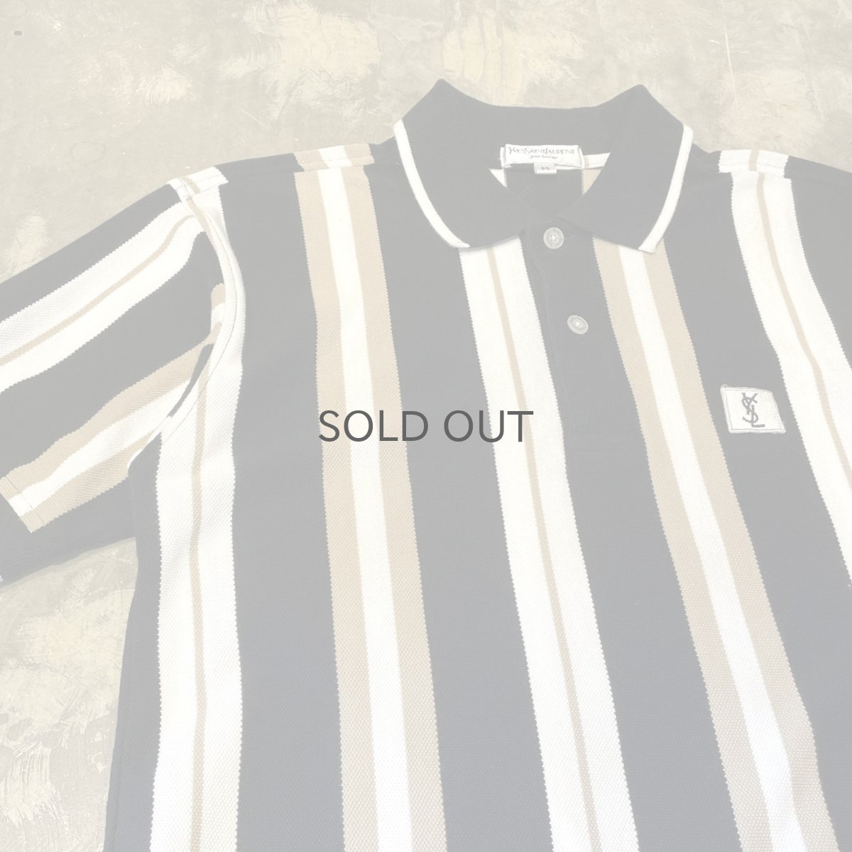 画像3: 【YVES SAINT LAURENT】LOGO PATCHED STRIPE PATTERN S/S POLO SHIRT / Mens M (3)