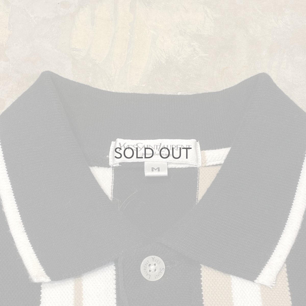 画像10: 【YVES SAINT LAURENT】LOGO PATCHED STRIPE PATTERN S/S POLO SHIRT / Mens M (10)