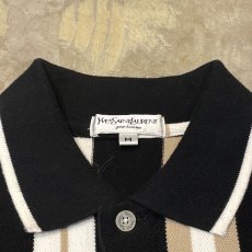 画像10: 【YVES SAINT LAURENT】LOGO PATCHED STRIPE PATTERN S/S POLO SHIRT / Mens M (10)
