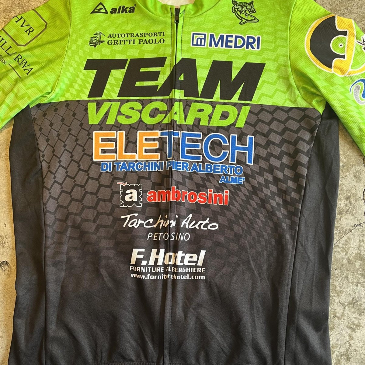 画像8: 【ALKA SPORTS】ALL OVER MIX LOGO PATTERN COLOR CYCLING ZIP UP S/S TOPS / Ladies M / MADE IN ITALY (8)