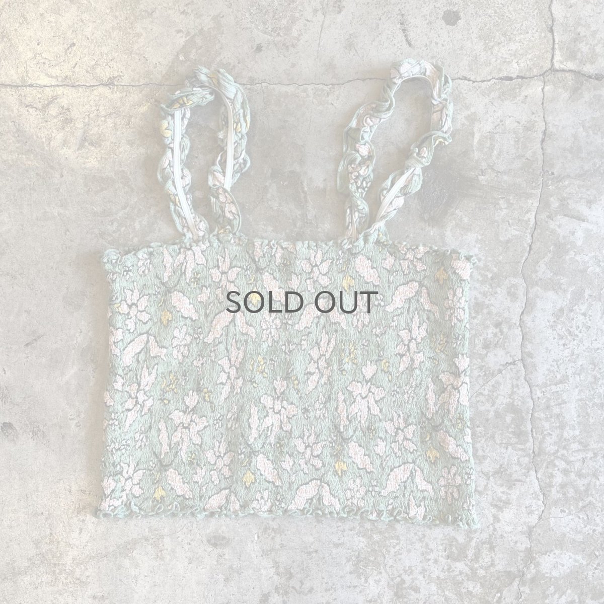 画像2: ALL OVER FLOWER PATTERN GATHER DESIGN CAMISOLE TOPS / Ladies S~M(M) (2)