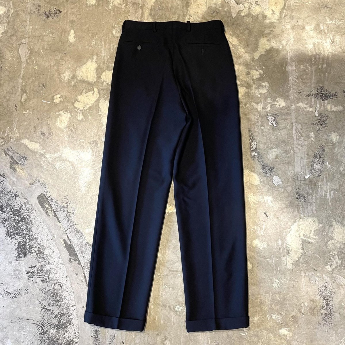 画像2: 【EMPORIO ARMANI】DARK NAVY COLOR STRAIGHT SLACKS / W28 / MADE IN ITARY (2)
