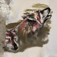 画像11: BOTH SIDES WOLF PRINTED DESIGN N/S SWEAT TOPS / Ladies L (11)