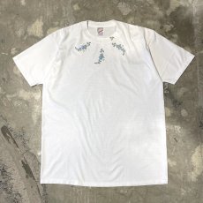 画像1: POINT FLORAL EMBROIDERY S/S TEE / Mens L / MADE IN USA (1)