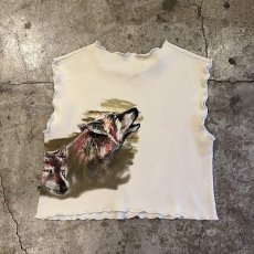 画像2: BOTH SIDES WOLF PRINTED DESIGN N/S SWEAT TOPS / Ladies L (2)