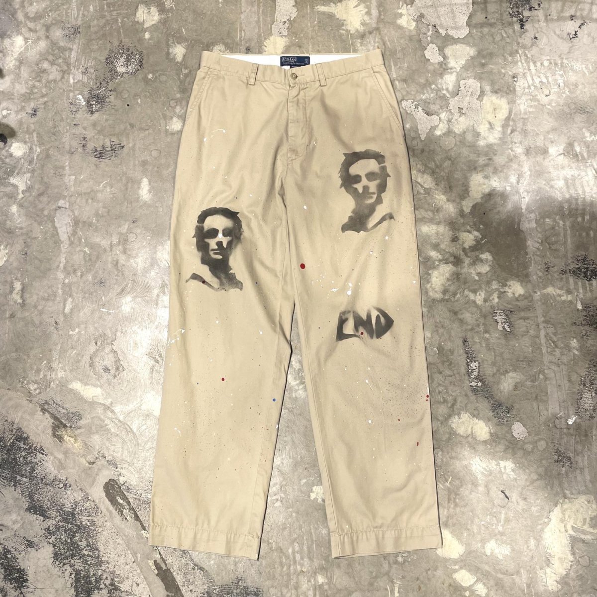 画像1: 【POLO RALPH LAUREN】SPLASH PATTERN SYINCIL PRINTED COTTON PANTS / W32 (1)