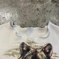 画像6: BOTH SIDES WOLF PRINTED DESIGN N/S SWEAT TOPS / Ladies L (6)
