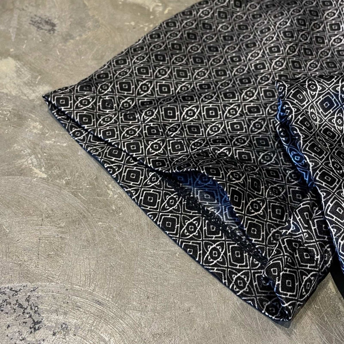 画像7: ALL OVER PATTERN OPEN COLLAR S/S PAJAMA SHIRT / Mens M (7)