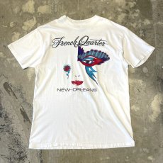 画像1: 80's MASK ART PRINTED S/S TEE / Mens XL / MADE IN USA (1)