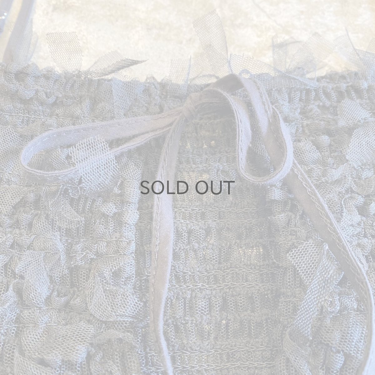 画像4: BLACK COLOR TULLE DESIGN FRINGE 2WAY CAMISOLE / FREE (4)