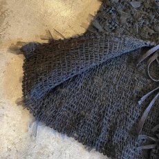 画像5: BLACK COLOR TULLE DESIGN FRINGE 2WAY CAMISOLE / FREE (5)