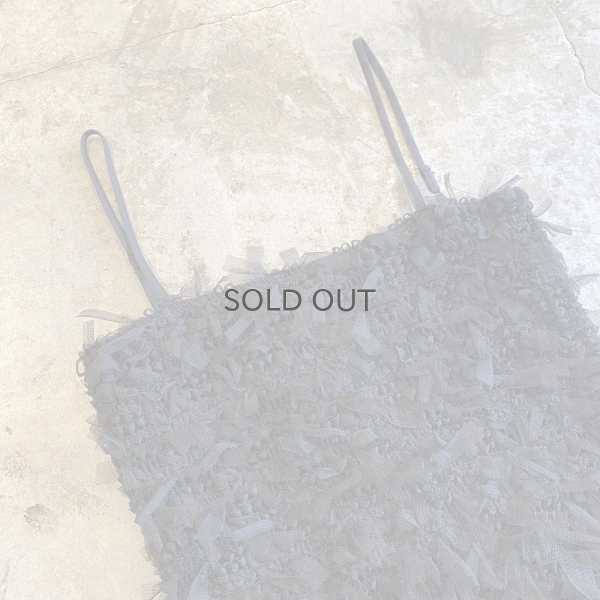 画像8: BLACK COLOR TULLE DESIGN FRINGE 2WAY CAMISOLE / FREE (8)