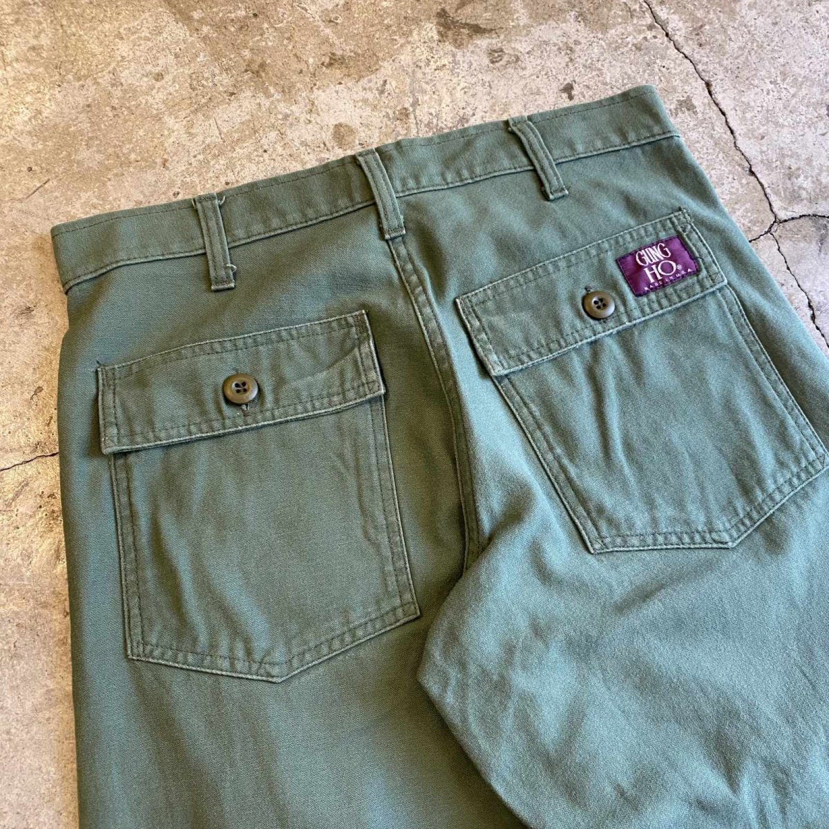 画像8: MILITARY KHAKI COLOR DESIGN BAKER PANTS / W31 / MADE IN USA (8)