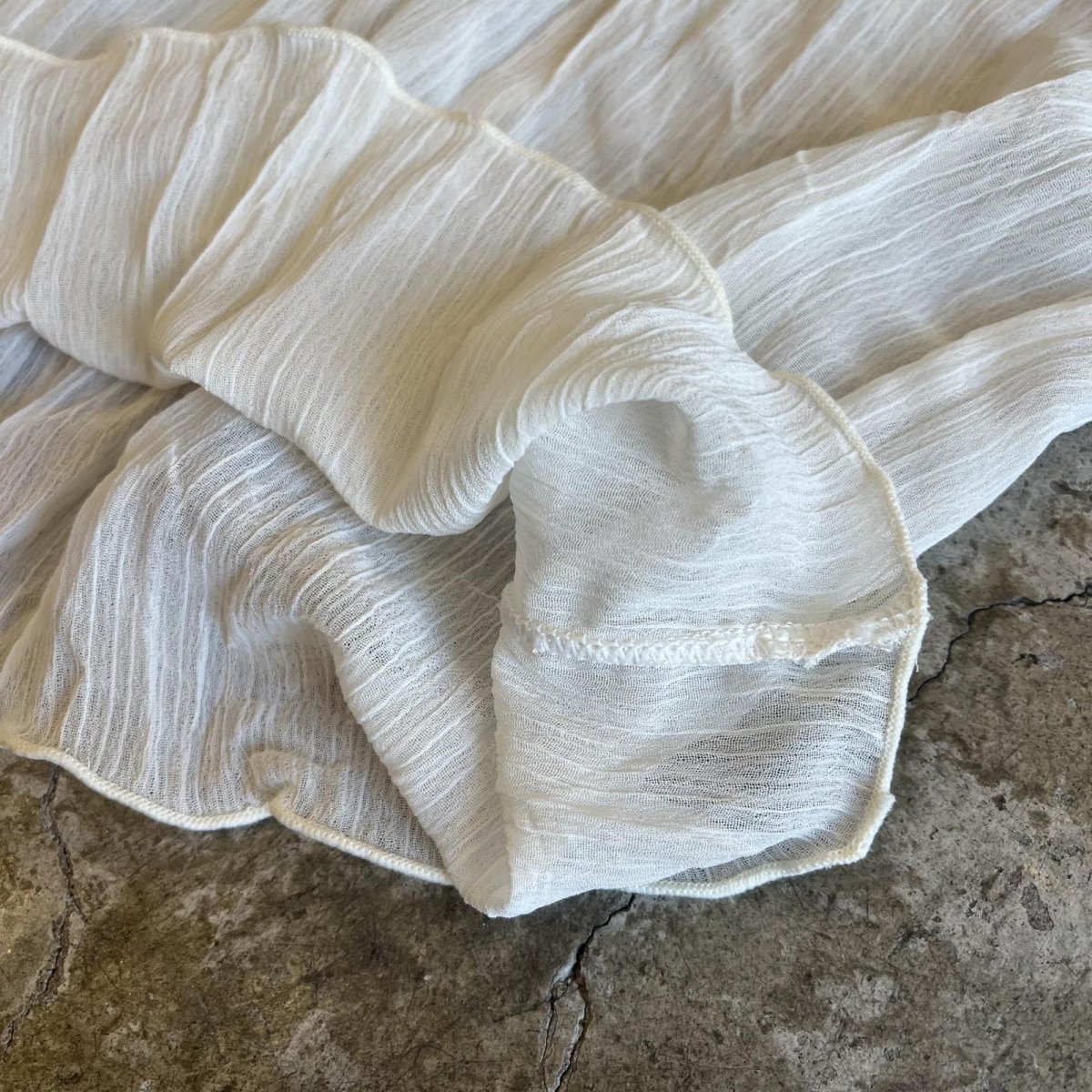 画像5: IVORY COLOR GATHER PATTERN SHEER L/S TOPS / Ladies M (5)