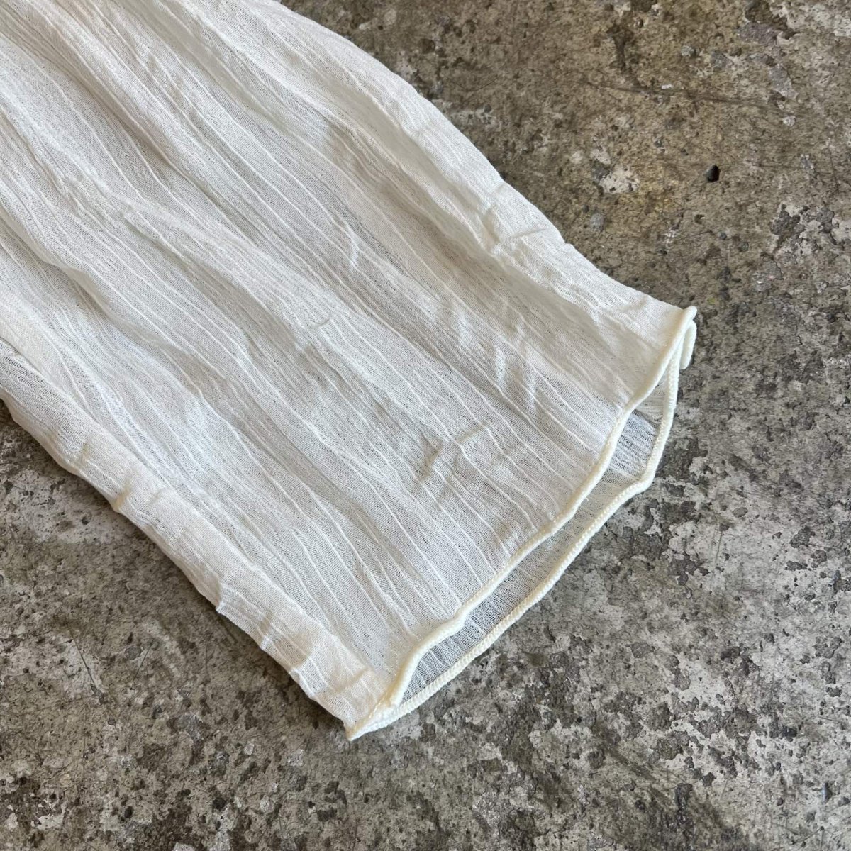 画像6: IVORY COLOR GATHER PATTERN SHEER L/S TOPS / Ladies M (6)