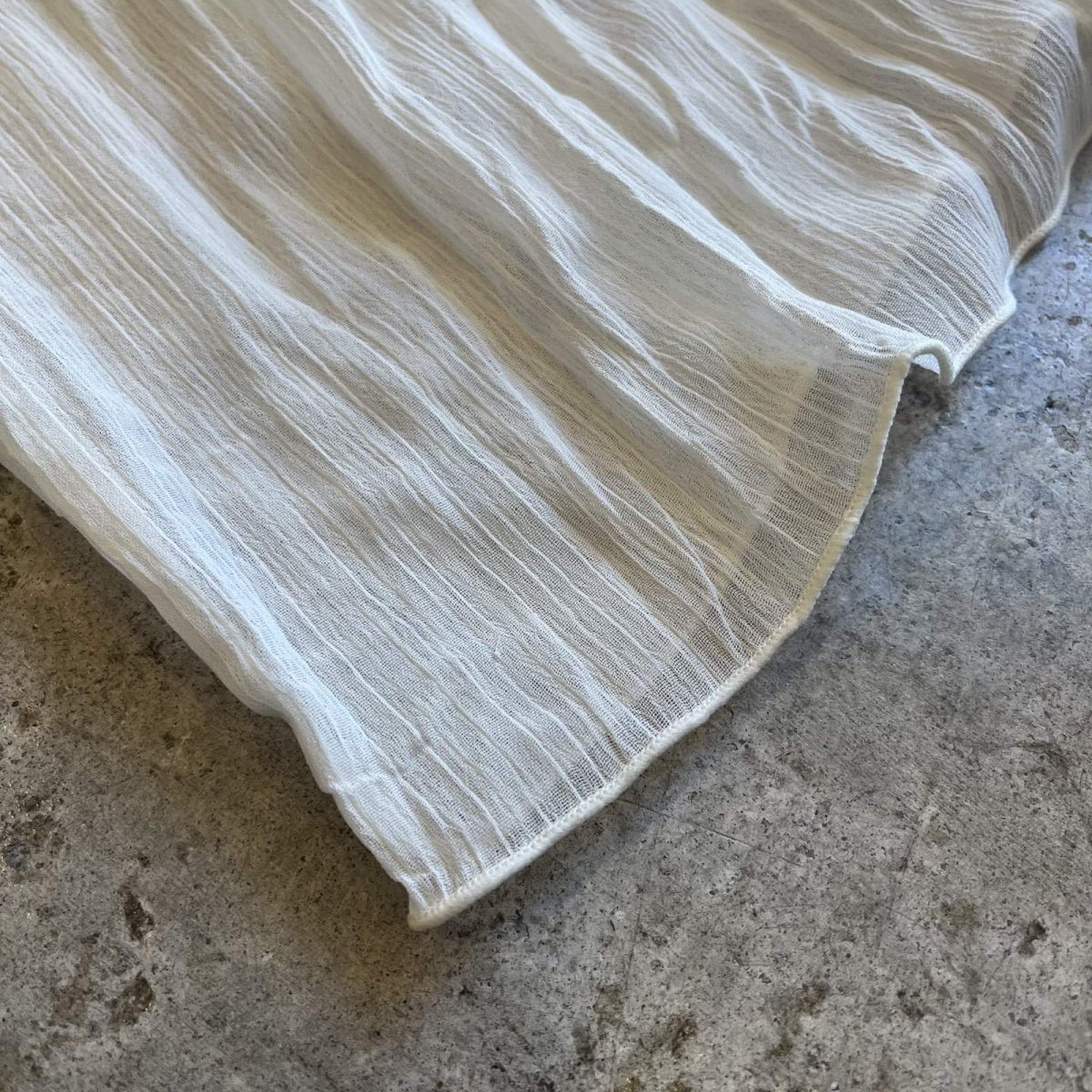 画像3: IVORY COLOR GATHER PATTERN SHEER L/S TOPS / Ladies M (3)