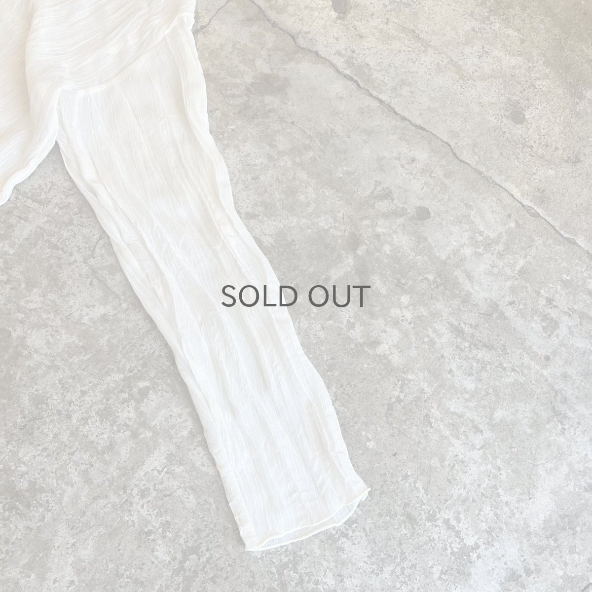 画像7: IVORY COLOR GATHER PATTERN SHEER L/S TOPS / Ladies M (7)