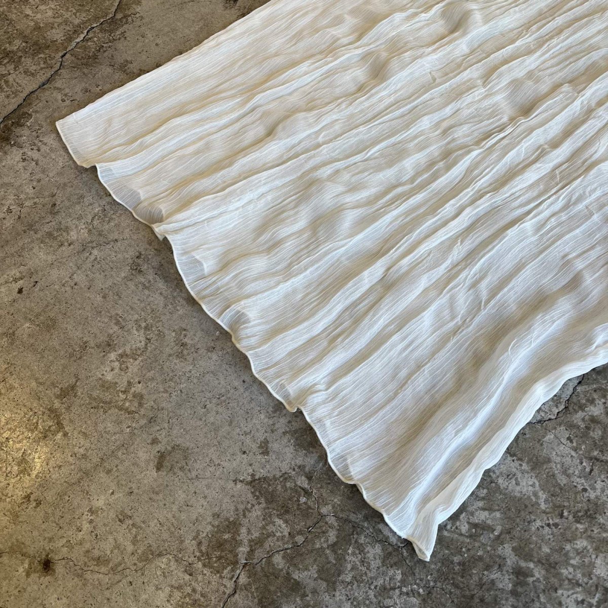 画像4: IVORY COLOR GATHER PATTERN SHEER L/S TOPS / Ladies M (4)