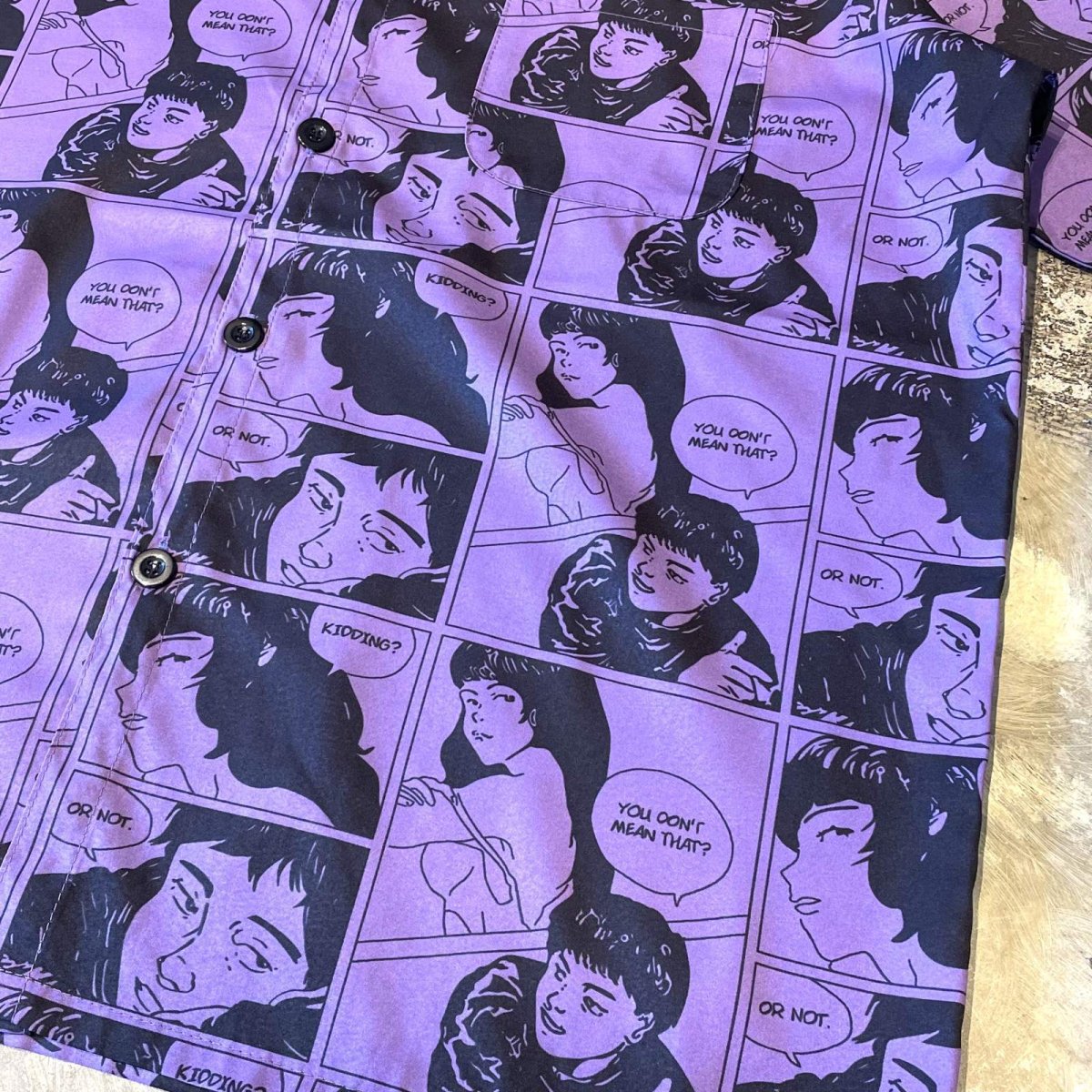 画像6: ALL OVER COMIC GRAPHIC PATTERN S/S SHIRT / Mens M (6)