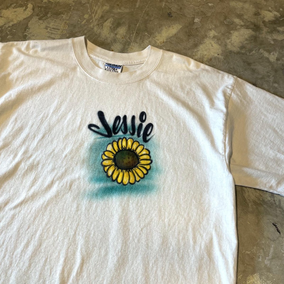 画像4: FRONT SUNFLOWER SPRAY ART PRINTED S/S TEE / Mens L (4)