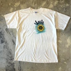 画像1: FRONT SUNFLOWER SPRAY ART PRINTED S/S TEE / Mens L (1)
