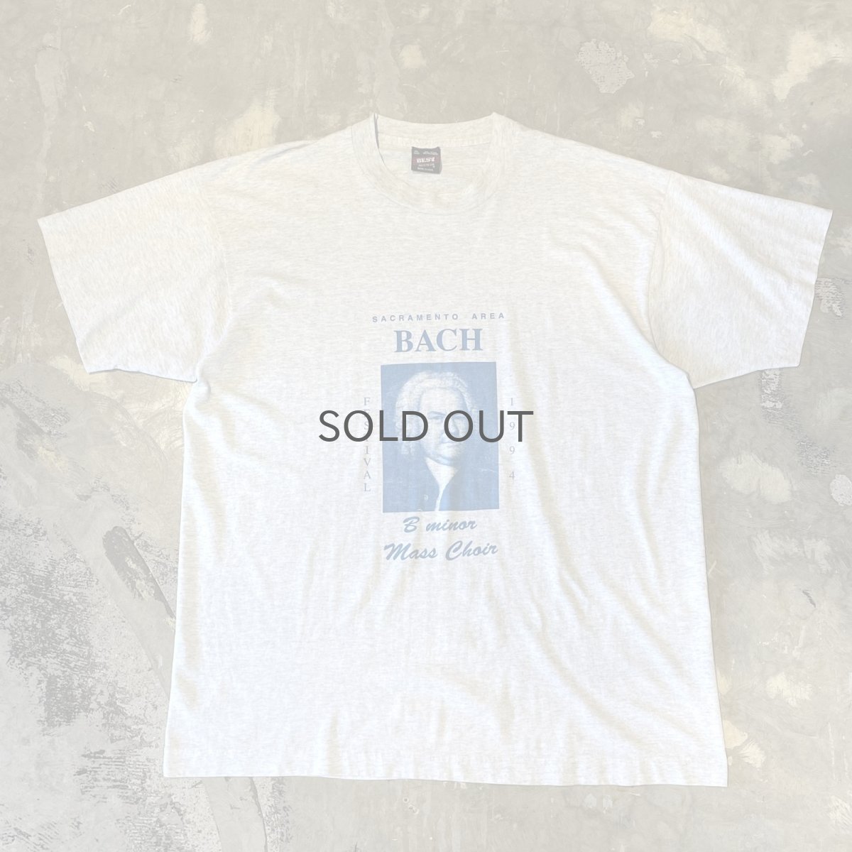 画像1: 90's "BACH" FRONT FACE PRINTED S/S TEE / Mens XL / MADE IN USA (1)