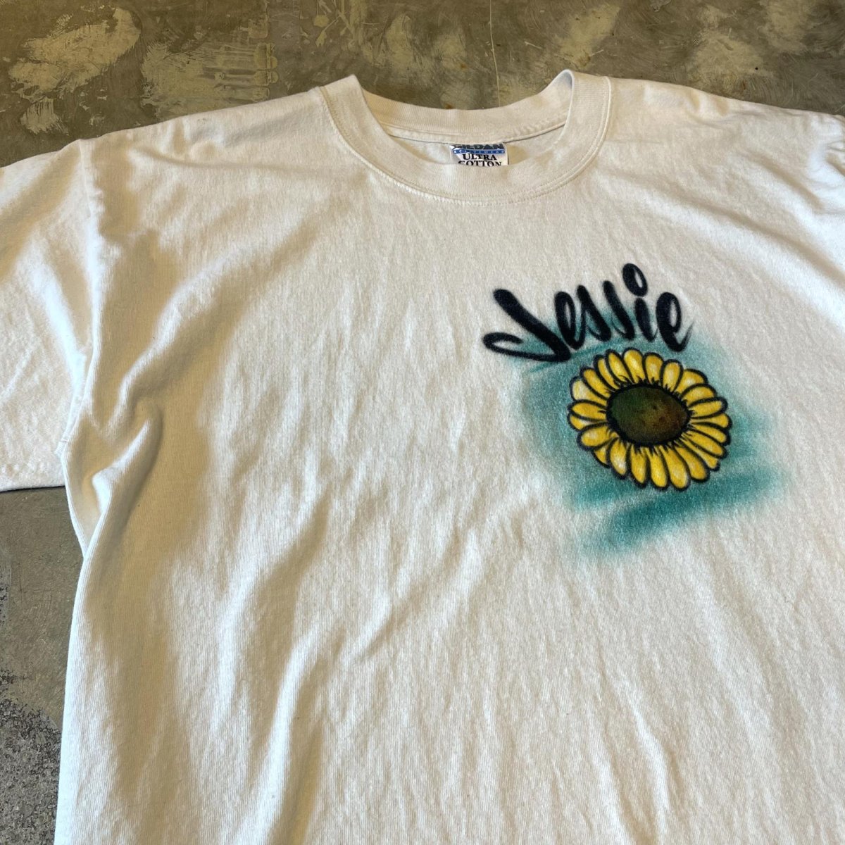 画像3: FRONT SUNFLOWER SPRAY ART PRINTED S/S TEE / Mens L (3)
