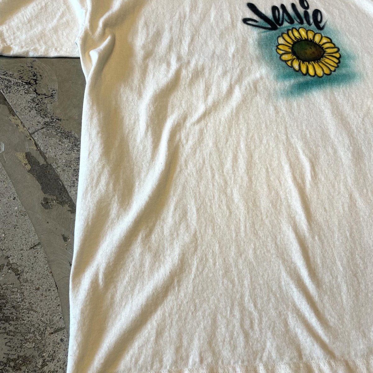 画像5: FRONT SUNFLOWER SPRAY ART PRINTED S/S TEE / Mens L (5)