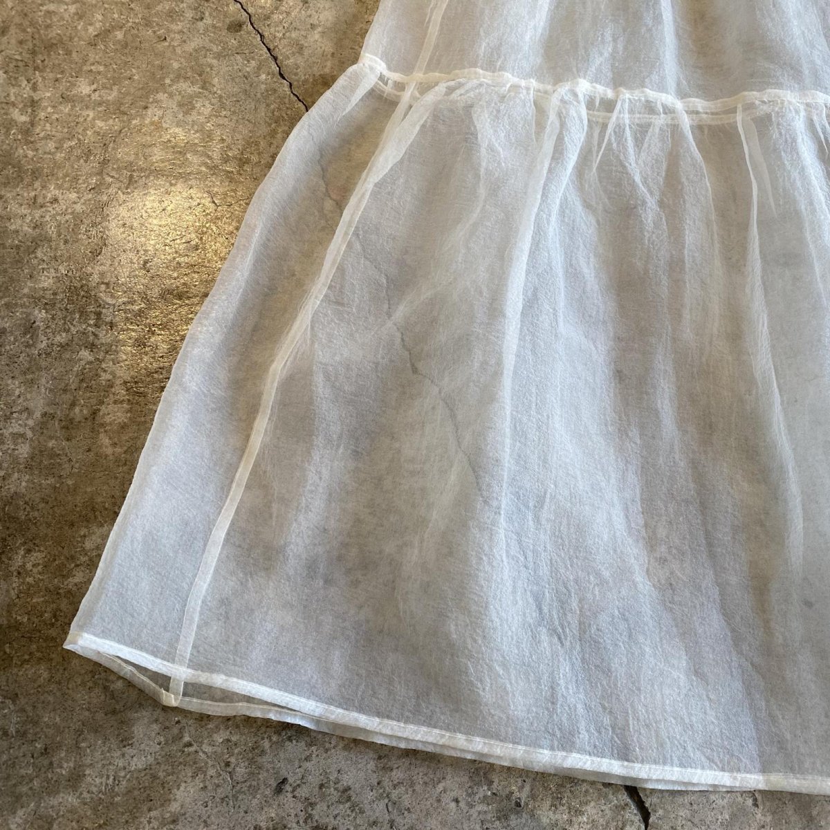 画像5: TIERED DESIGN SHEER TULLE LAYERED LONG SKIRT / W24~W36 (5)