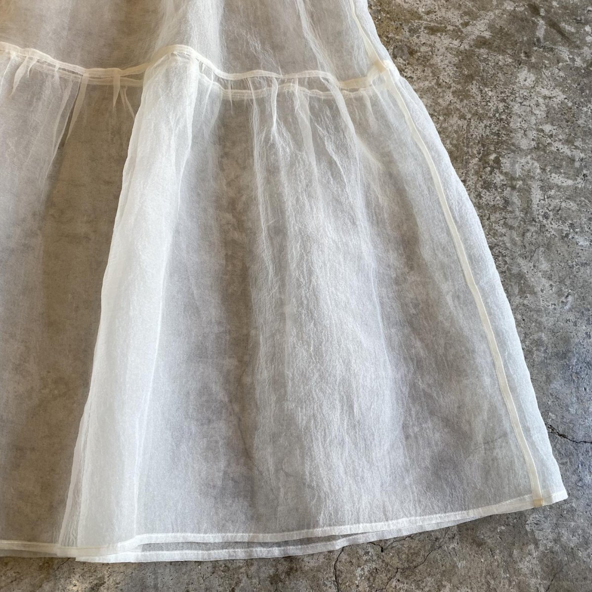 画像7: TIERED DESIGN SHEER TULLE LAYERED LONG SKIRT / W24~W36 (7)